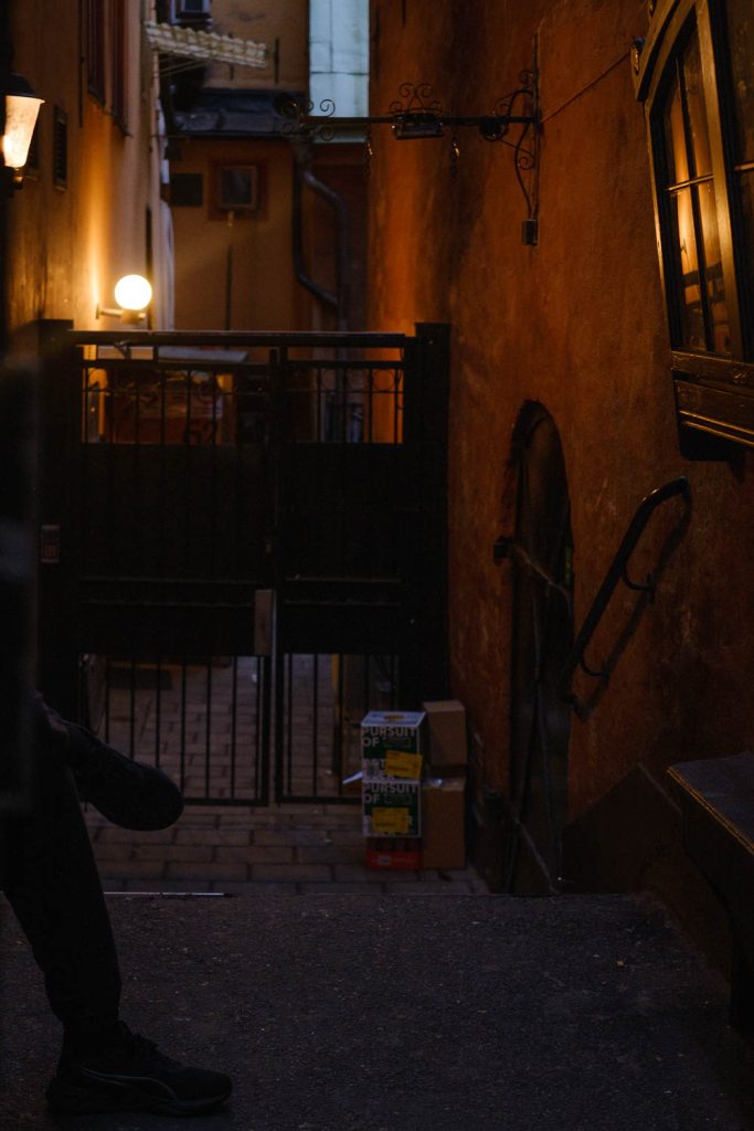 Tukholman Gamla Stan aamulla. Valokuva.